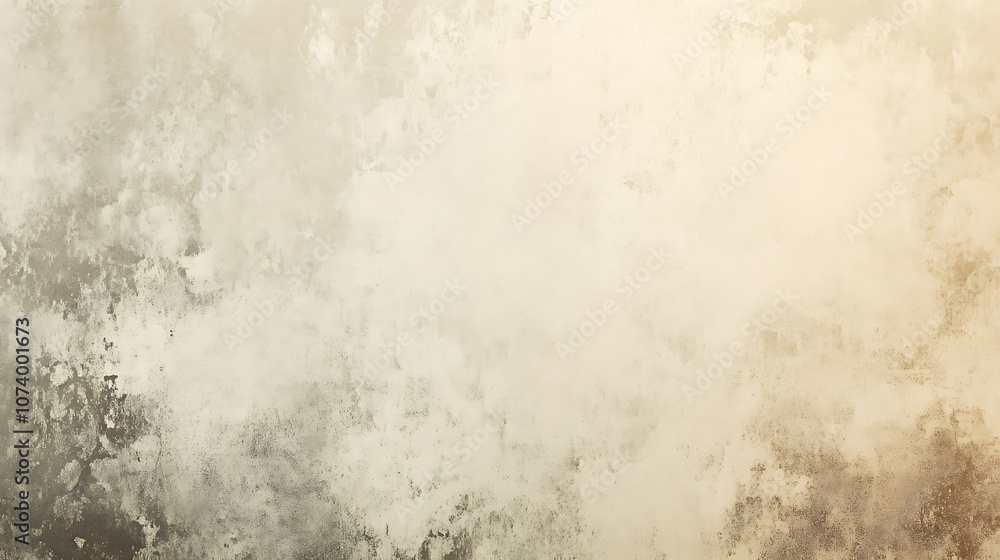 Aufkleber Soft beige and gray gradient background with subtle noise texture wide banner design