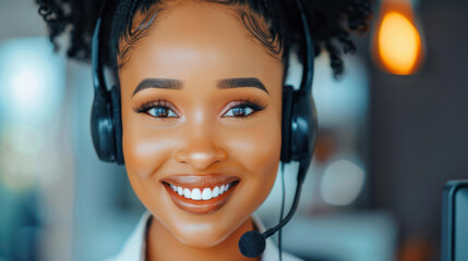 A young female operator in the office receives guidance from her executive director, enhancing customer support skills.