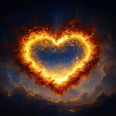 Fototapeta premium Heart of the Universe: A Cosmic Journey of Love and Wonder