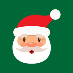 Cartoon Santa Claus head.  Vector illustration