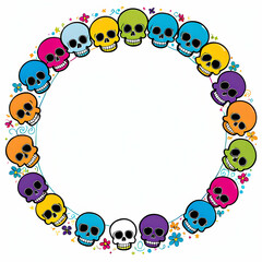 Cute skull border