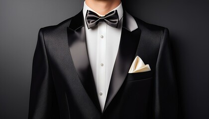 Man in a black tuxedo