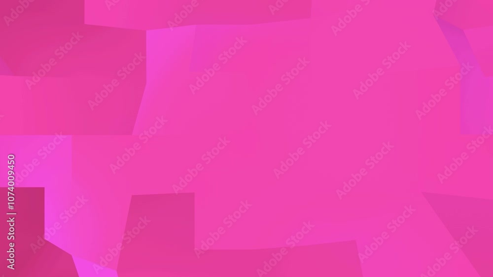 Poster abstract animation with pink geometric shapes shifting dynamically.