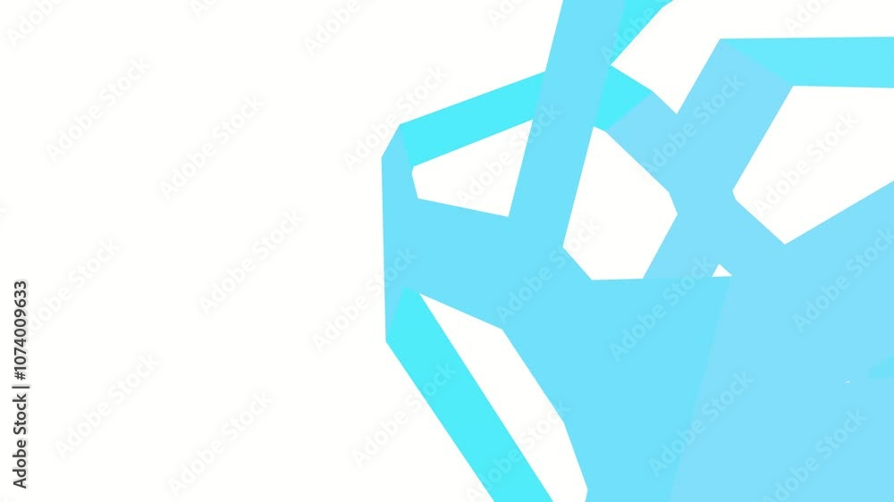 Aufkleber light blue abstract animation with interconnected geometric shapes.