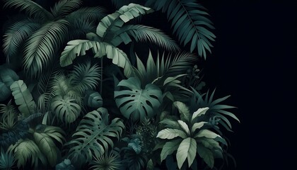 Deep green watercolor background inspired by dense jungle foliage
