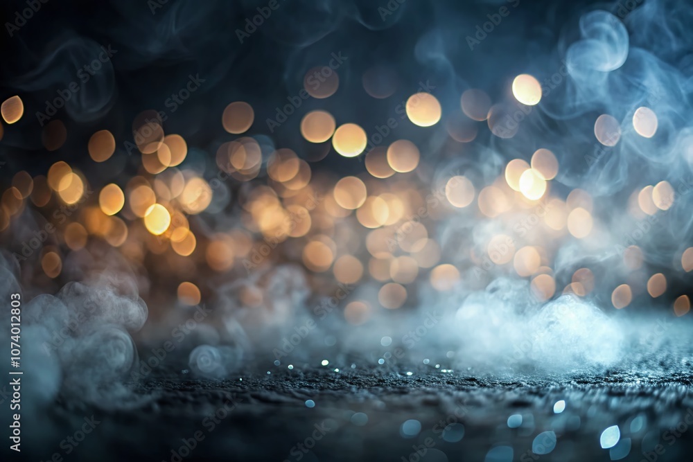 Aufkleber abstract misty fog on black texture for graphic design and web backgrounds, evoking calmness and dep