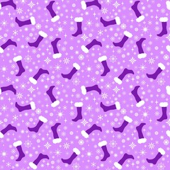 Christmas season Santa socks pattern for wrapping paper and fabrics and linens