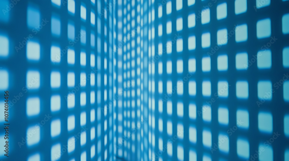 Poster A background with blue squares and white dots, arranged in a grid pattern on the screen