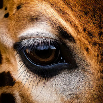 Primer plano del ojo de una girafa