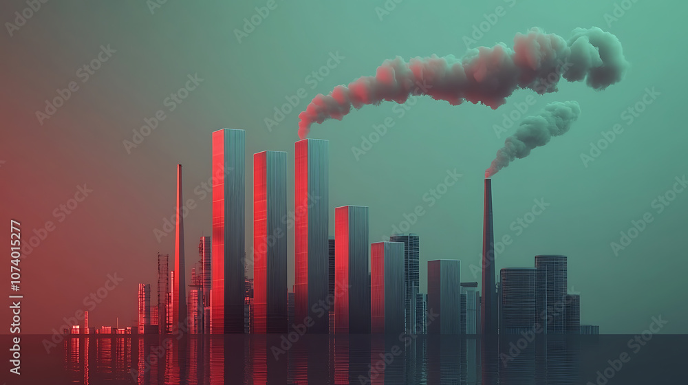 Poster a detailed ascending bar graph illustrating the growth of co2 emissions, emphasizing the importance 