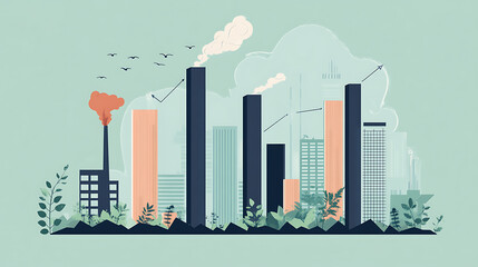 A detailed ascending bar graph illustrating the growth of CO2 emissions, emphasizing the importance of personal carbon emissions calculation for environmental awareness and action
