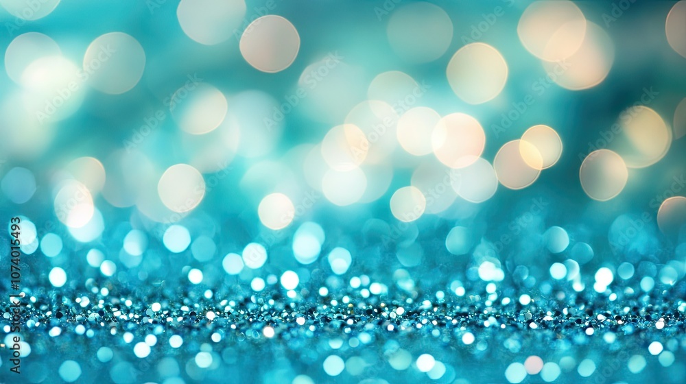 Aufkleber shimmering blue bokeh background with sparkling effect