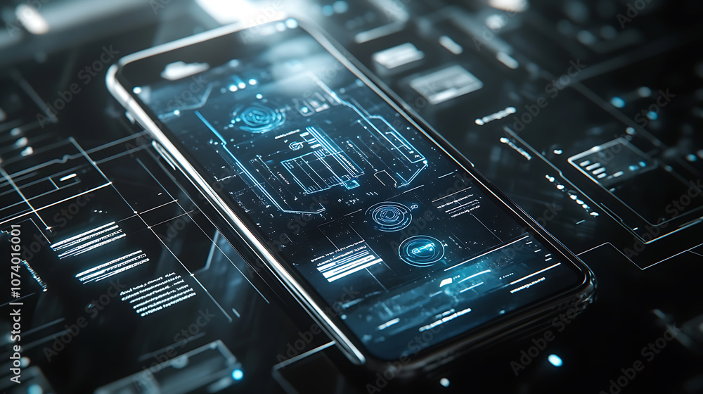 Aufkleber a modern smartphone showcasing advanced artificial intelligence integration, highlighting the seamle