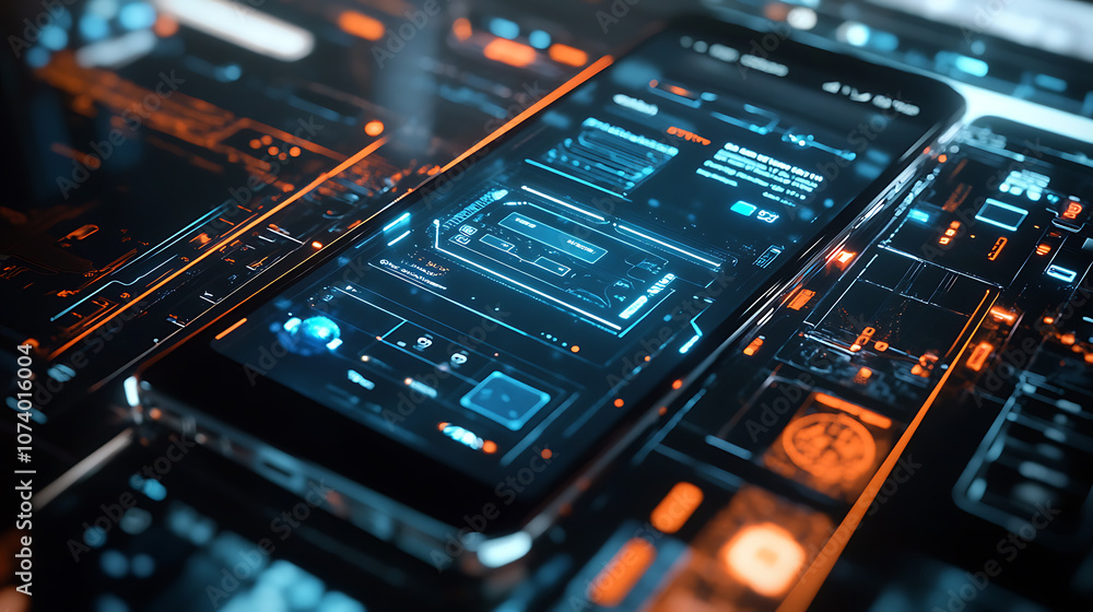 Aufkleber a modern smartphone showcasing advanced artificial intelligence integration, highlighting the seamle