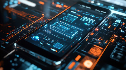 Obraz premium A modern smartphone showcasing advanced artificial intelligence integration, highlighting the seamless AI usage in everyday mobile functions and applications