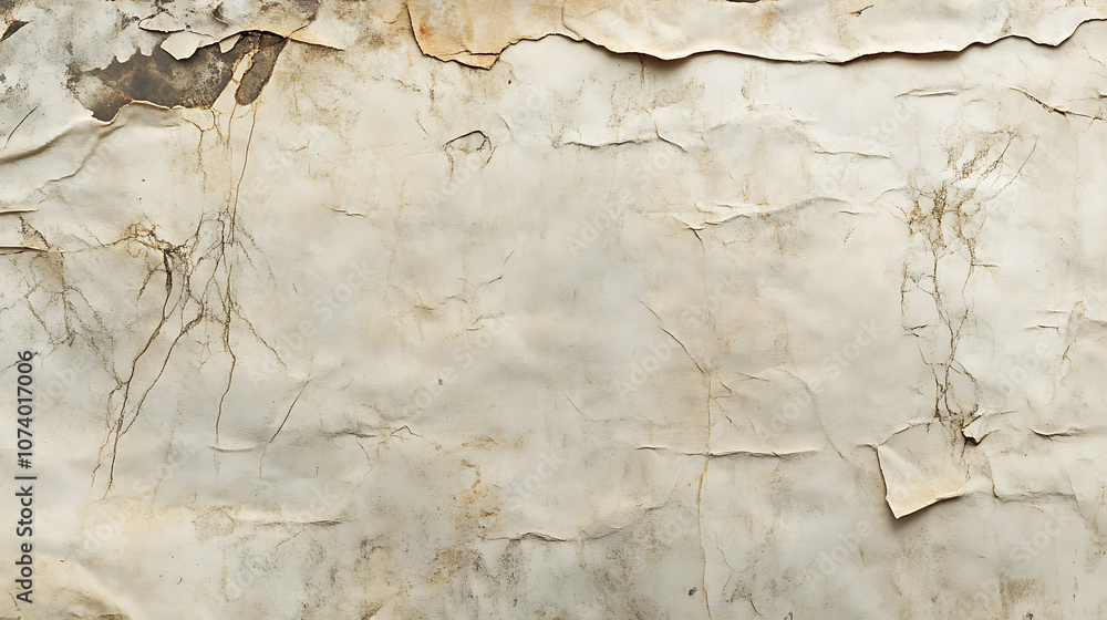 Poster a textured background of aged parchment with subtle creases and faded ink stains