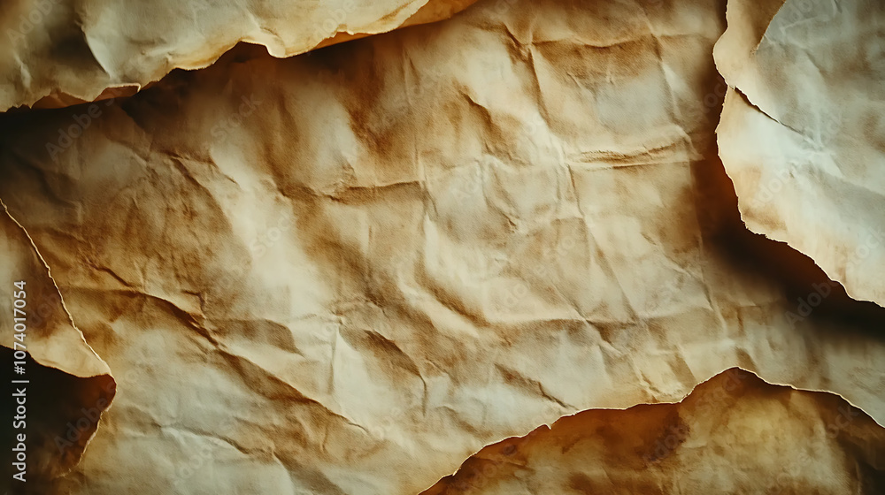 Poster a textured background of aged parchment with subtle creases and faded ink stains