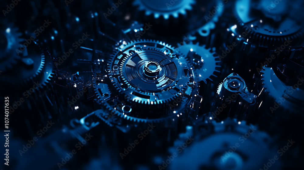Aufkleber abstract blue arrow background with digital grid and light effect for technology concept design