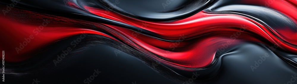 Poster explore the dynamic flow of red and black in abstract art for captivating visual impact