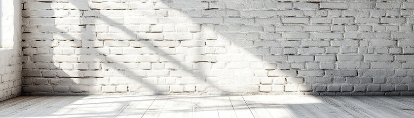 Create a bright and spacious atmosphere with a minimalist white brick wall design