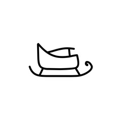 santa sleigh line icon