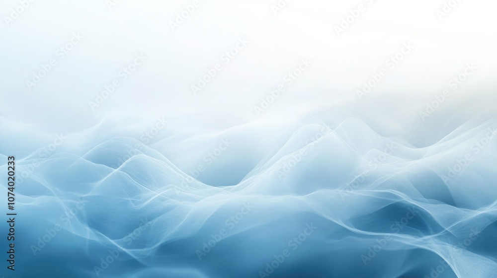 Poster a soft gradient background blending white and blue creating a peaceful and imaginative atmosphere