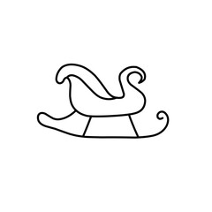 santa sleigh line icon