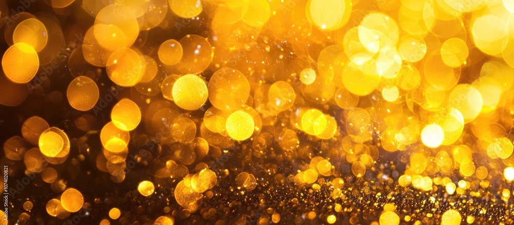 Poster golden lights abstract bokeh background chrismas lights bokeh