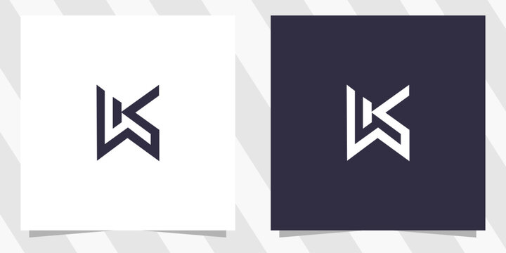 letter wk kw logo design