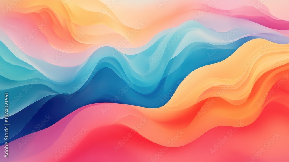 Aufkleber ripple or wave effect abstract colorful illustration with gradient background texture digital art ma