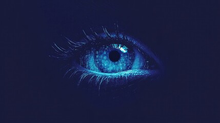 Fototapeta premium A Blue Eye Observing Malicious Hacking Code Cyber Espionage Cyber Surveillance Cyber Threat Cyber Malware Cyber Attack