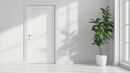 Japanese Standard Panel Door Set Interior Doors With Trim Elegant Snow White Entrance Door With Metal Hardware Model Home