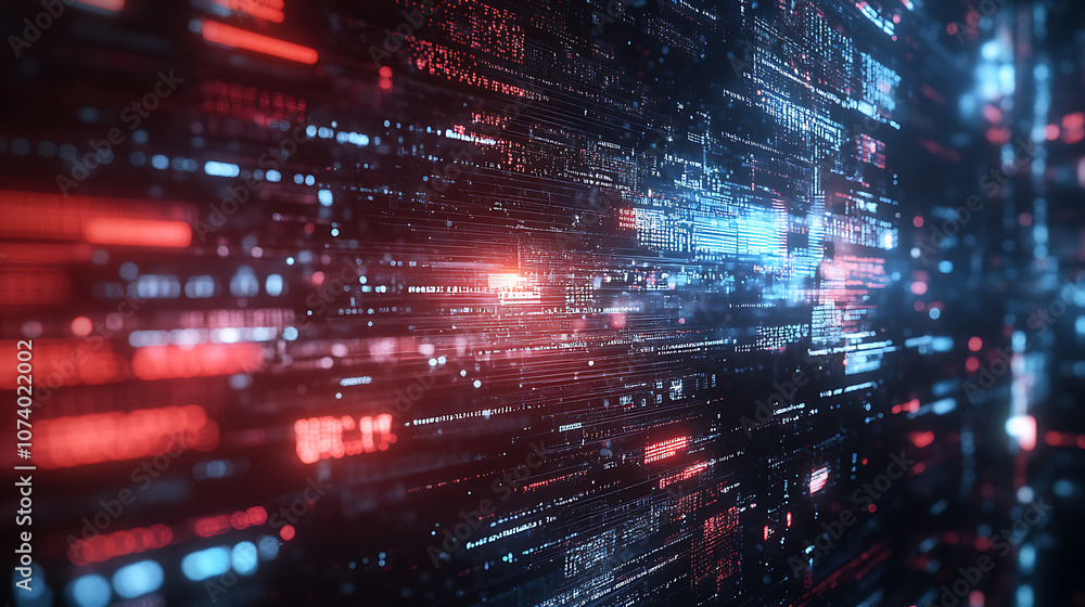 Poster Futuristic AI coding agent concept with digital code, artificial intelligence, and tech innovation, Ideal for illustrating advanced technology, machine learning, and programming
