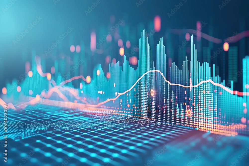 Poster Abstract Blue and Orange Data Visualization with Graph and Grid