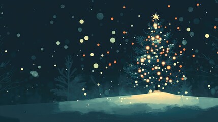 Fototapeta premium Abstract Background Of Christmas Tree With Soft Lights Christmas Lights With Soft Blur Holiday Outdoor Decorative Lights