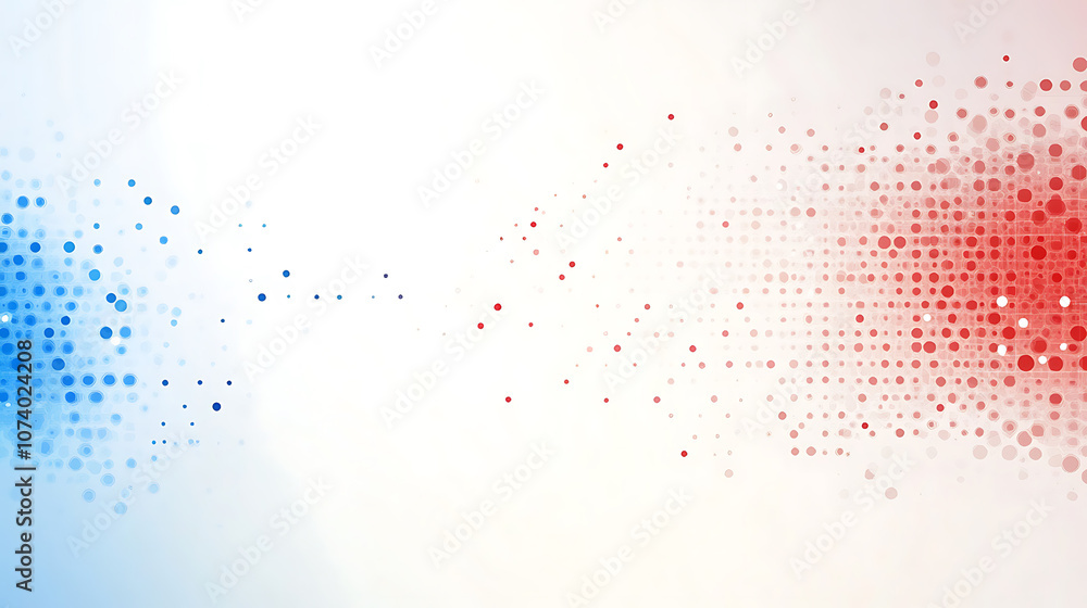 Poster abstract red, white and blue vector background with flowing lines