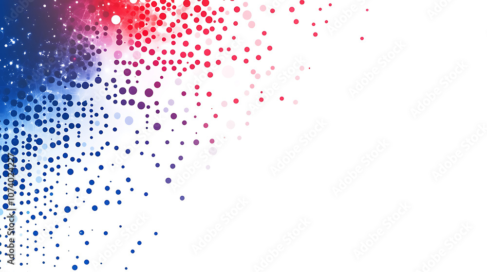 Poster abstract red, white and blue vector background with flowing lines