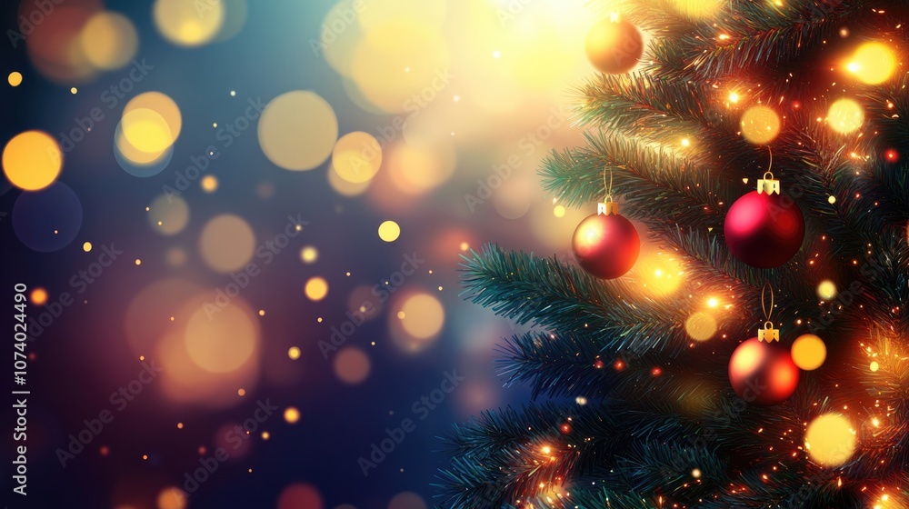 Poster bright and lively abstract event background with bokeh and copy space blurred light on indoor christ