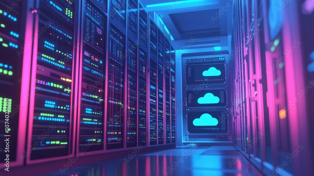 Aufkleber cloud computing system with diverse stock footage and business video clips stored on digital cloud s