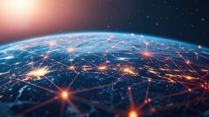 Obraz premium Digital Network Connectivity And Engagement Concept Global Communication And Technology Background Futuristic Design