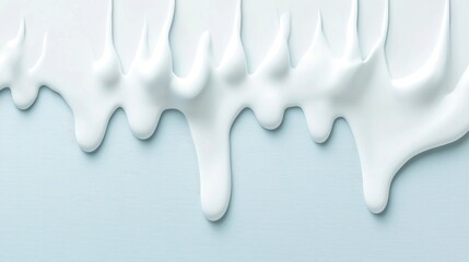 Latex Paint Pour Or Fluid Drop Splash In White Color Wide Panoramic Banner For Background Or Clean Design With Paint Drip Feature