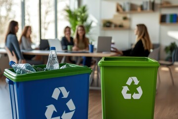Recycling Bins in Office	