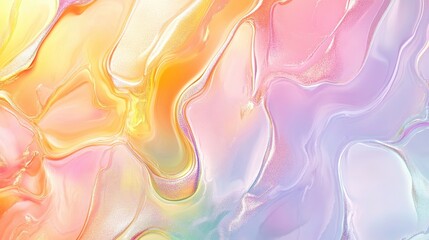 Obraz premium Abstract Iridescent Texture Background Liquid Holographic Design Modern Neon Rainbow Curved Wave In Soft Pastel Gradient Colors