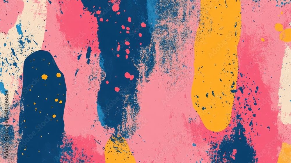 Poster Multicolored Noisy Background Abstract Grainy Texture Retro And Glitch Style Overlay Wide Format Background With Space For Text