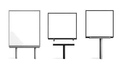 Fototapeta premium Blank Billboards With Lighting on a Transparent Background Generative AI