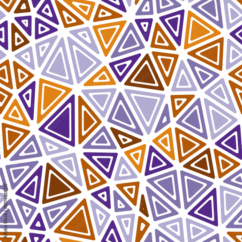 Poster minimal geometric background with rounded solid shapes in frames. medium-sized triangles in a repeat