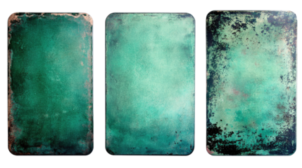 Collection of Blank Green School Chalkboards on Transparent Background Generative AI