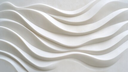 Obraz premium Layered wave patterns on a white background, creating depth and a peaceful, abstract appearance
