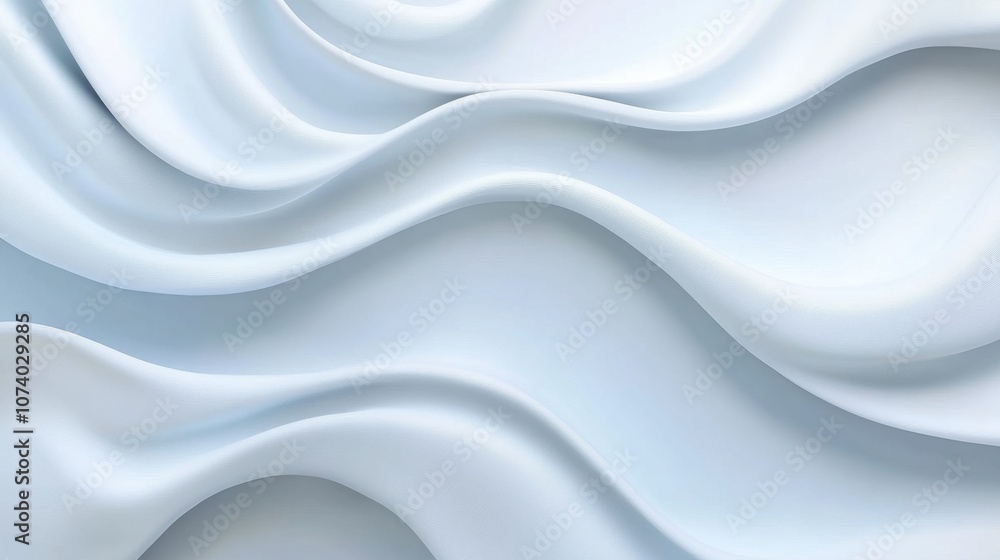 Poster light, flowing lines on a white background, creating a simple and abstract visual effect