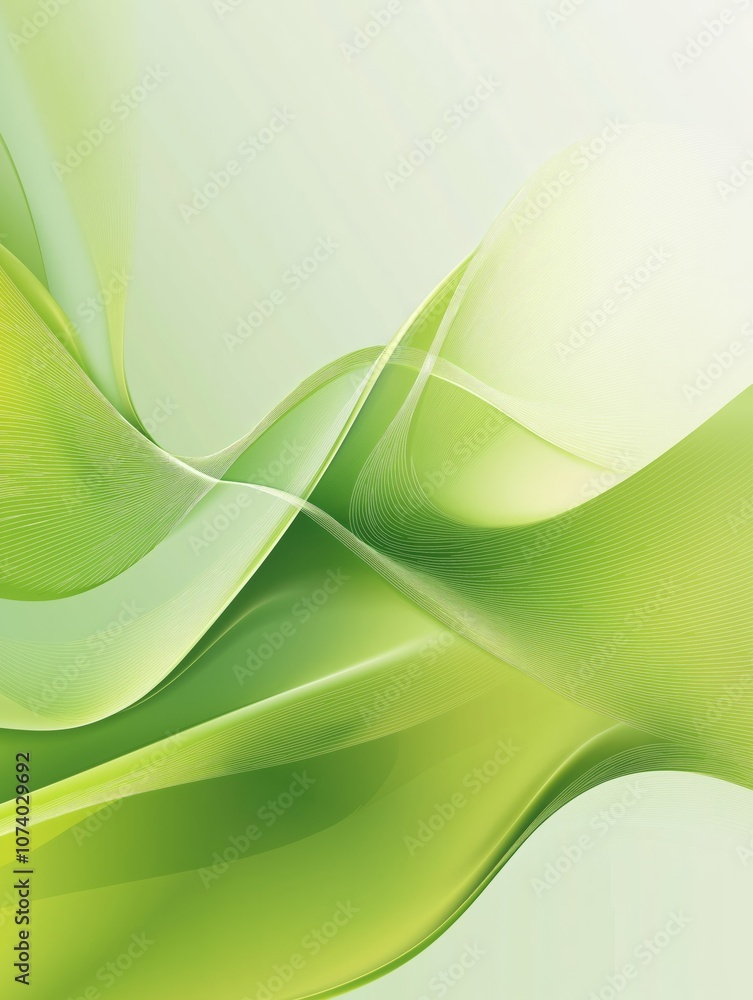 Aufkleber abstract lime green background with smooth waves and lines